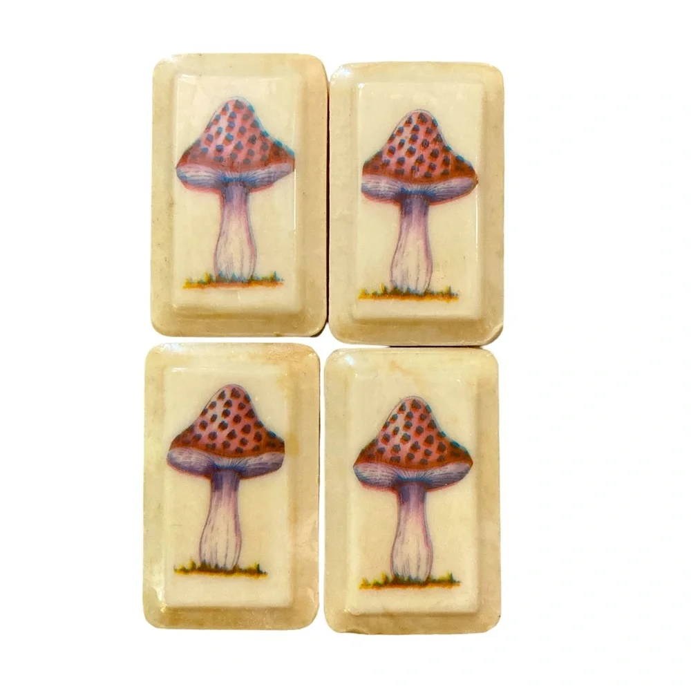 Mushroom Hostess Hand Soaps Lot of 4 Nature Lover Fungi Vintage Retro Bohemian